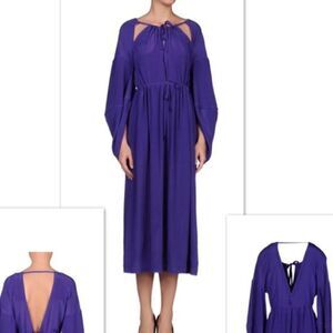 Fendi Long Purple Silk Dress NWOT